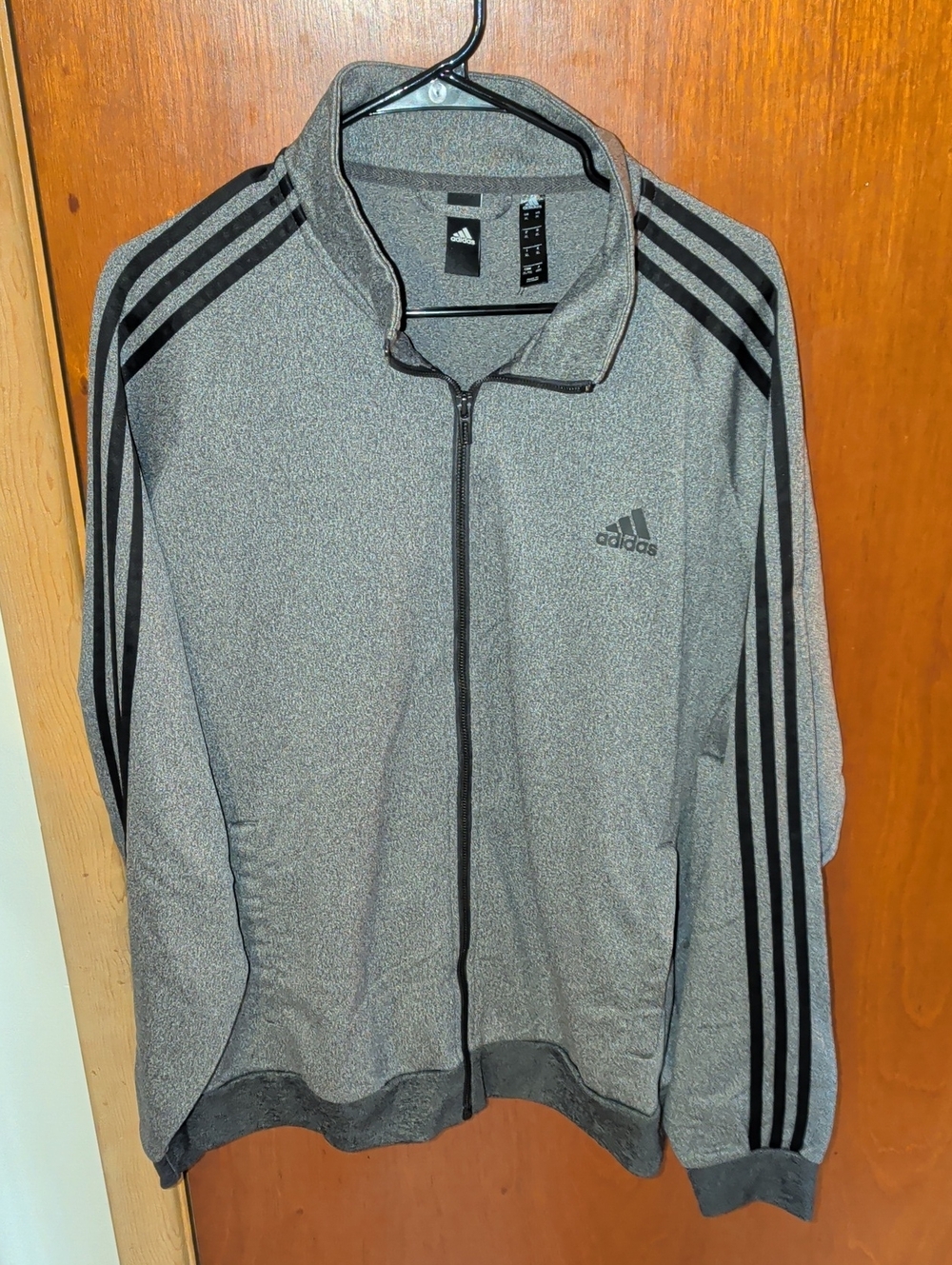 Adidas Men's Gray Full-Zip Track Jacket